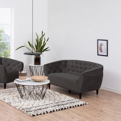 Ria Personers Sofa Mørkegrå Stof Indsyninger