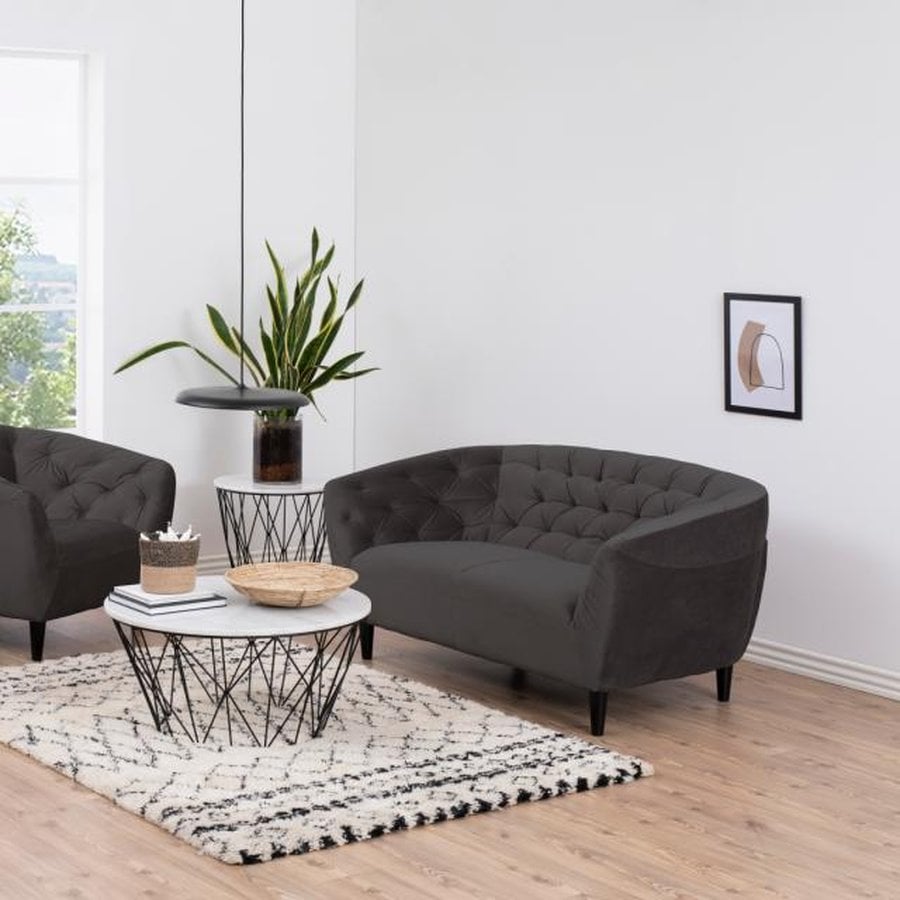 Ria Personers Sofa Mørkegrå Stof Indsyninger