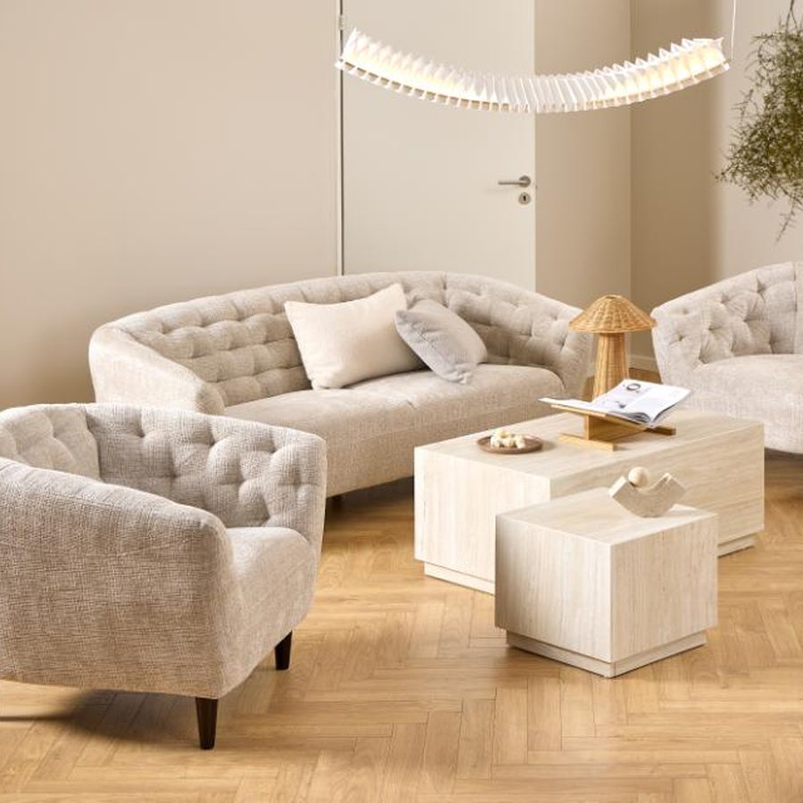 Ria Personers Sofa Beige Juto Stof