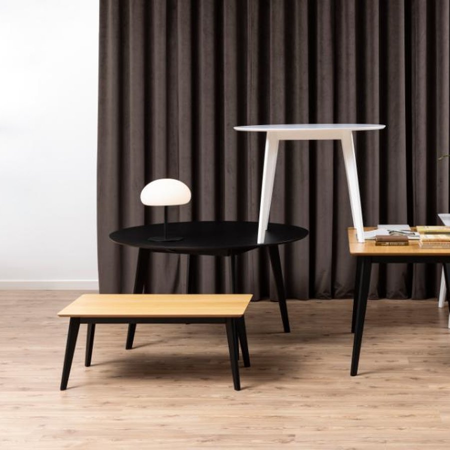 Roxby Rektangulær Spisebord Egetræ Stel Sort