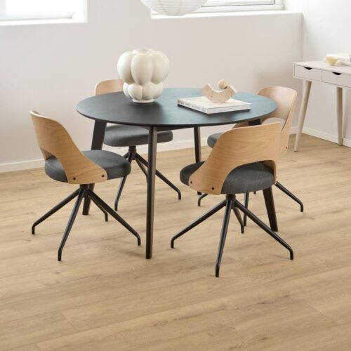 Roxby Runde Spisebord Sort Egetræ Stel