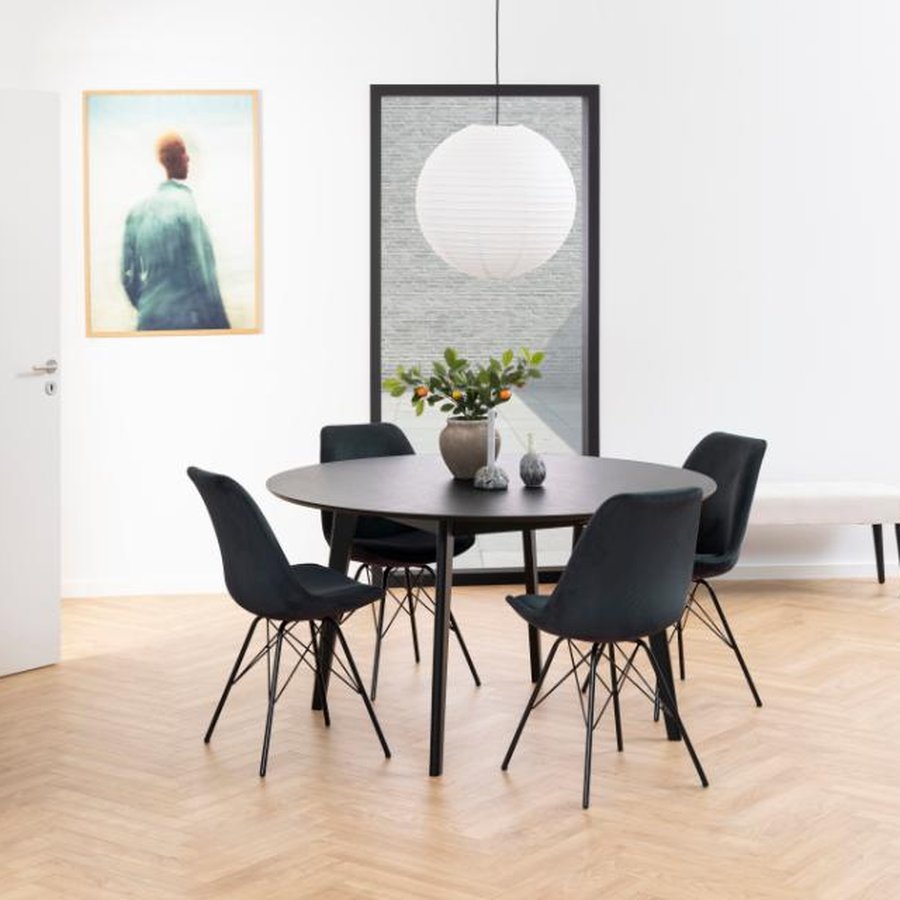 Roxby Spisebord Sort Egetræ Stel Sort