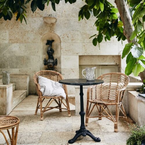 Rundt Cafebord med Metalstel & Marmorplade fra Nordal | Ø60x75 cm hos uniquebeds, home & living - Billede 2