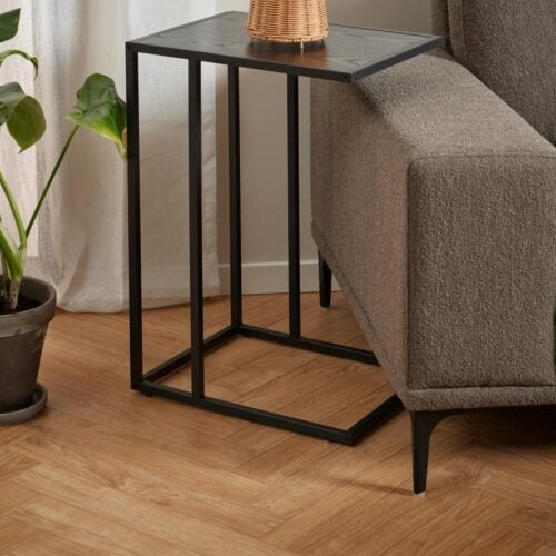 Seaford Hjørnebord Sort Ask Mdf Stel
