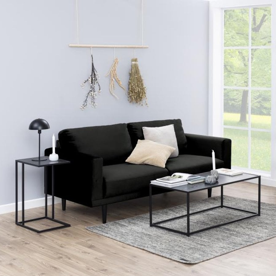 Seaford Hjørnebord Sort Ask Mdf Stel