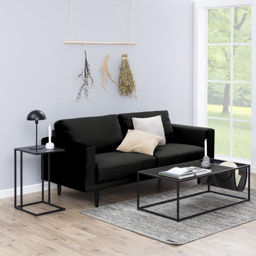 Seaford Hjørnebord Sort Ask Mdf Stel