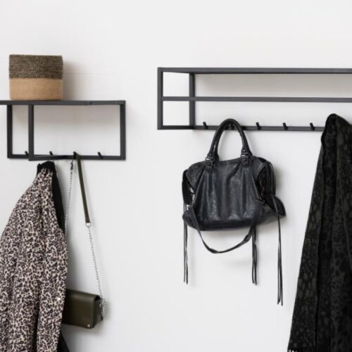 Seaford Knagerække Sort Stål Hylde Sort