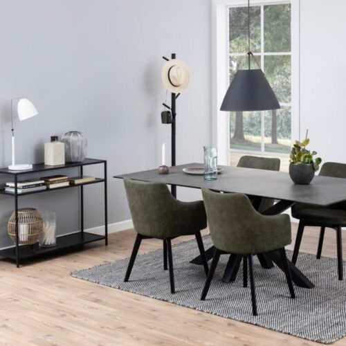 Seaford Konsolbord Sort Ask Melamin Hylder