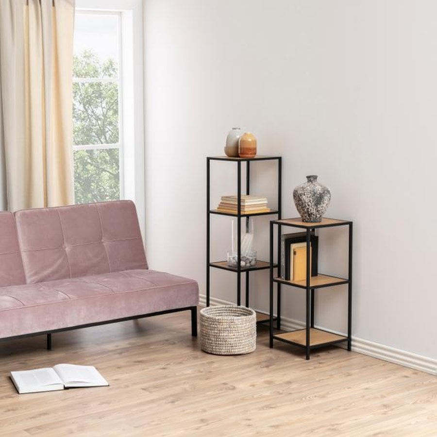 miljoe-seaford-reol-i-vild-eg-mdf-stel-i-sort-stl-fra-actona-bdh-35x37x825-cm-0000080036-1 Seaford Reol Vild Eg Mdf Stel
