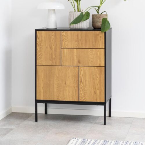 Seaford Skænk Sort Mdf Mat Vild