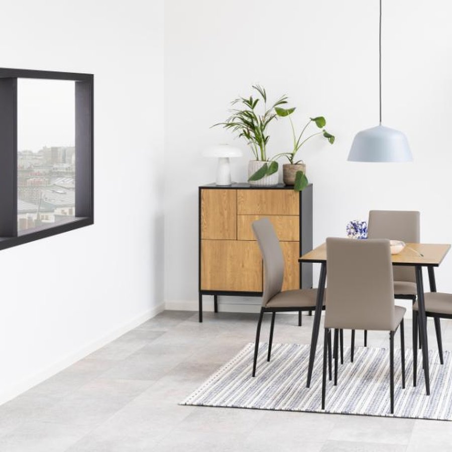 Seaford Skænk Sort Mdf Mat Vild