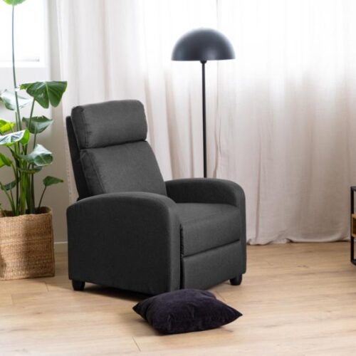 Siom Recliner Antracit Stof Lomme Posefjedre