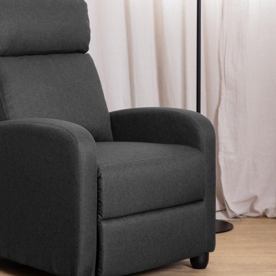 Siom Recliner Antracit Stof Lomme Posefjedre
