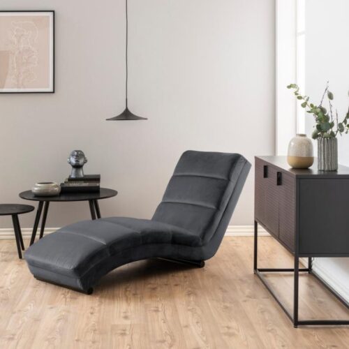 Slinky Chaiselong Mørkegrå Stof Horisontal Syning