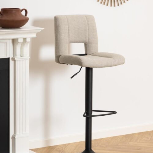Sylvia Barstol Beige Stof Drejefunktion Fodstøtte