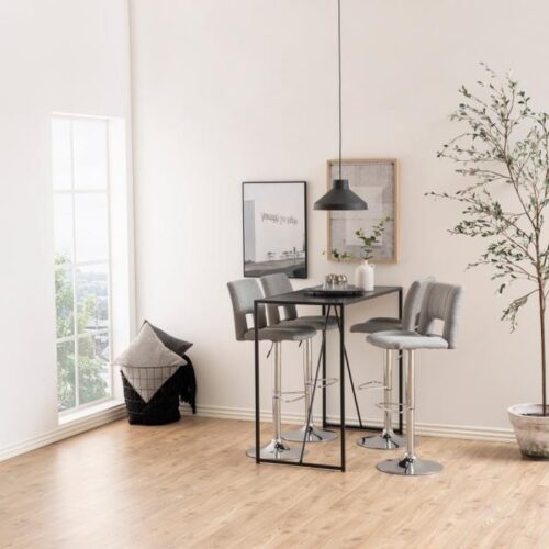 Sylvia Barstol Lysegrå Stof Drejefunktion Stel