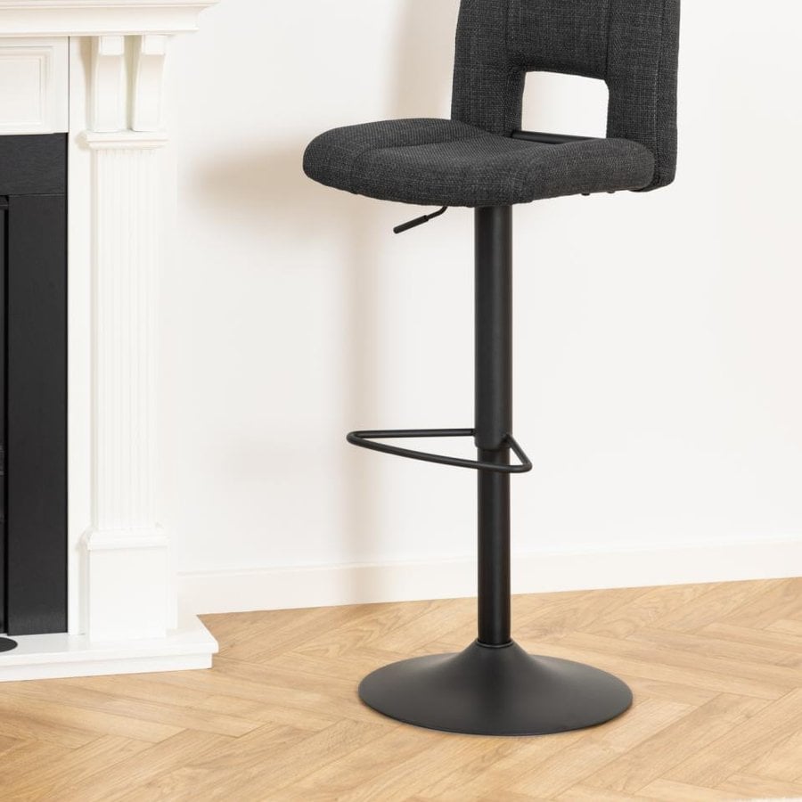 miljoe-sylvia-barstol-i-mrkegr-stof-med-drejefunktion-og-fodsttte-og-stel-i-s-0000105394-1 Sylvia Barstol Mørkegrå Stof Drejefunktion Fodstøtte