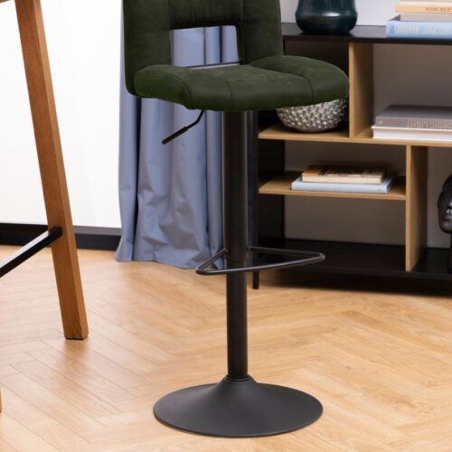 Sylvia Barstol Olivengrøn Stof Drejefunktion Fodstøtte