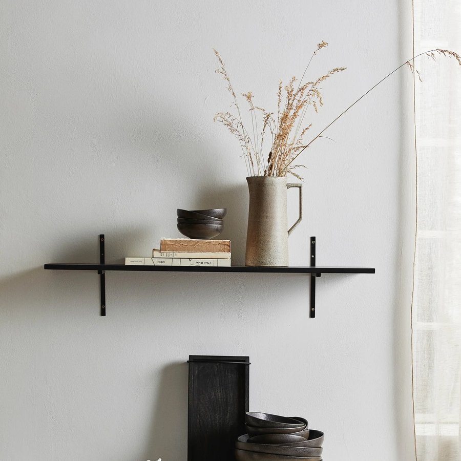 TANO Hylde i Sort MDF med Sort Metal Beslag fra Nordal | 90x22,5x24 cm hos uniquebeds, home & living - Billede 2