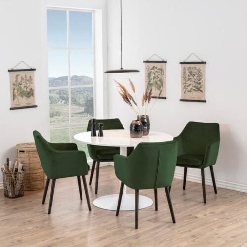 Tarifa Spisebord Hvid Marmor Stel Hvid