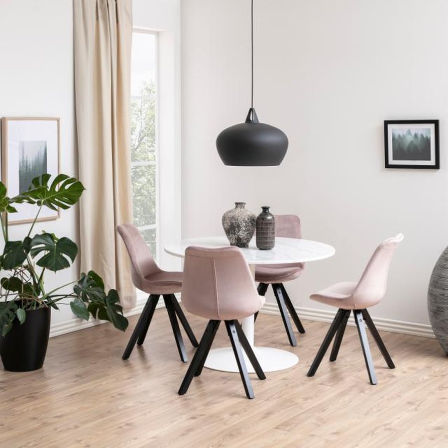 Tarifa Spisebord Hvid Marmor Stel Hvid