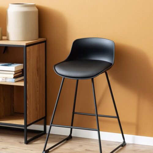 Tina Counterstol Sort Plastik Fodstøtte Stel