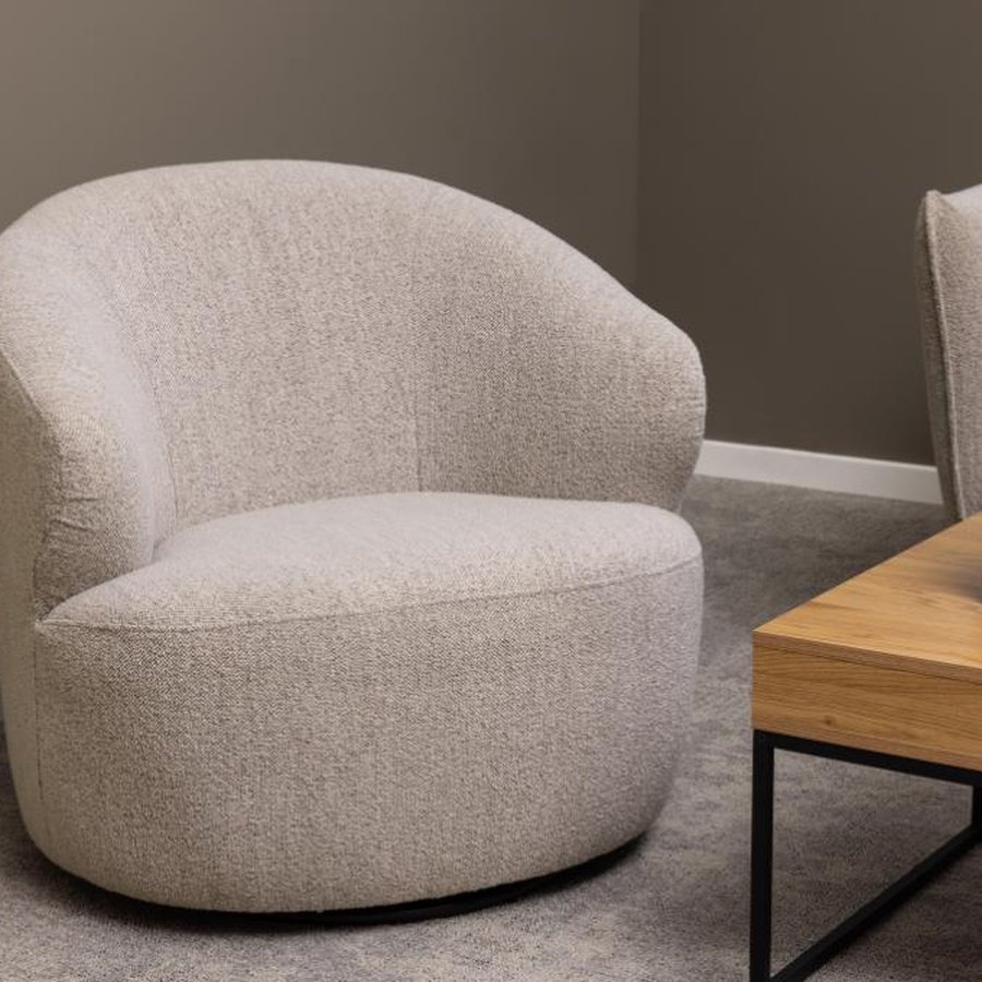 Westport Lounge Stol Beige Stof Armlæn