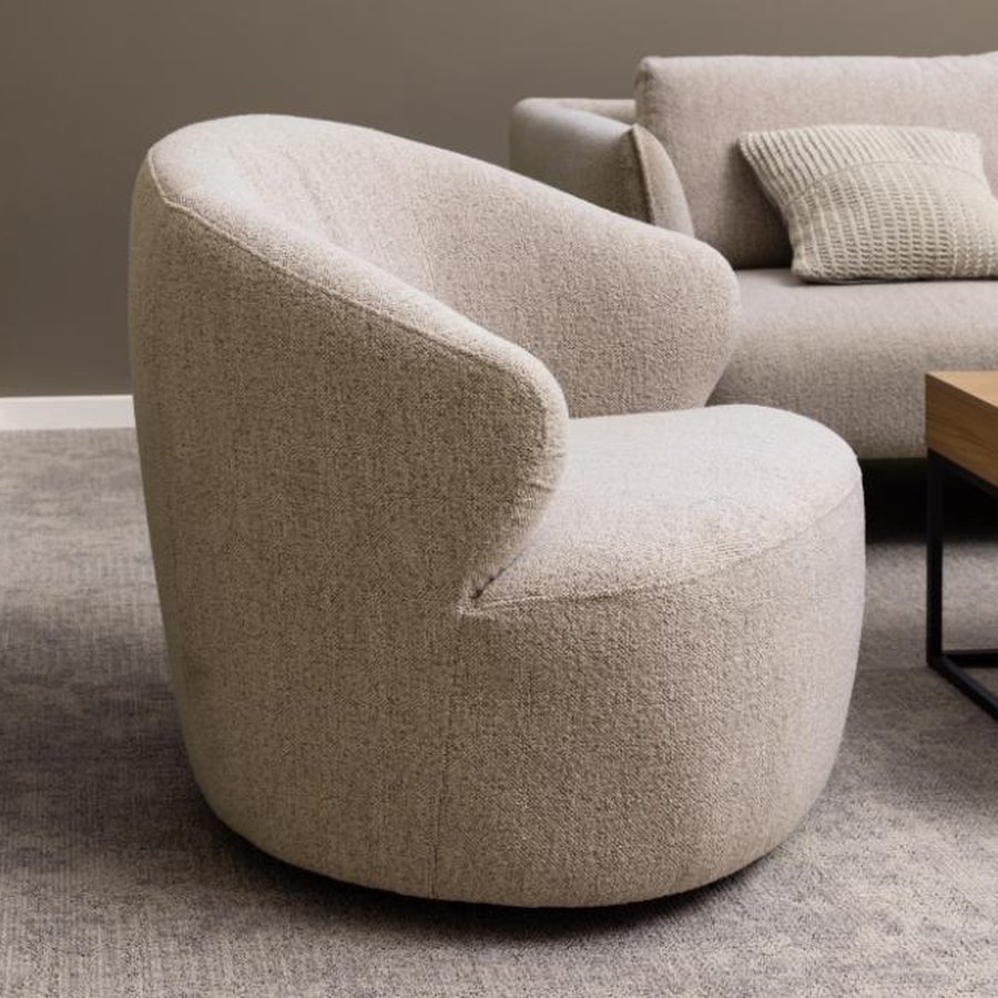 Westport Lounge Stol Beige Stof Armlæn