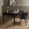 WICKY Spisebordsstol med Armlæn i Sortlakeret Birketræ & Ryg i Sort Flet fra Nordal | 50x44x86 cm hos uniquebeds, home & living - Billede 3