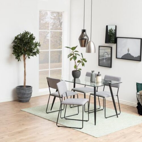Wilma Spisebord Klar Glas Stel Sort