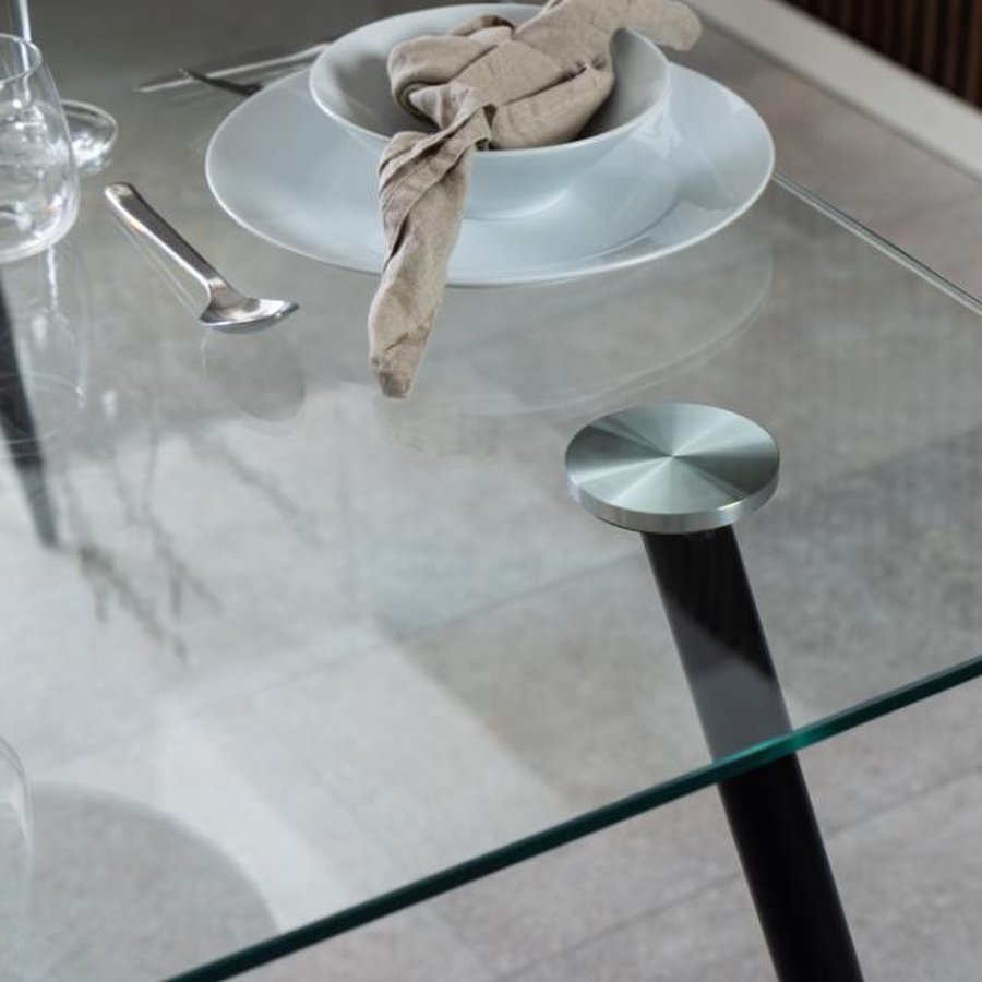 Wilma Spisebord Klar Glas Stel Sort