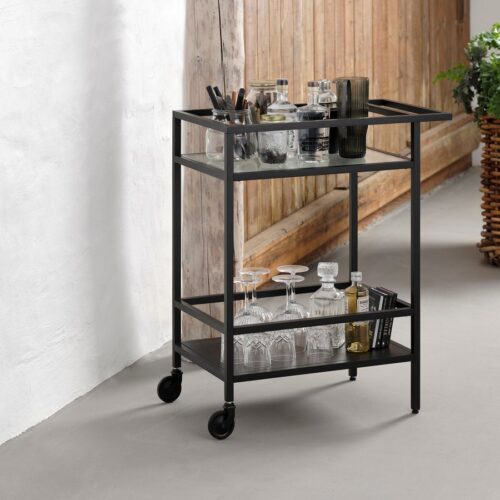 Wuhan Barvogn Sort Stål Topplade Røget