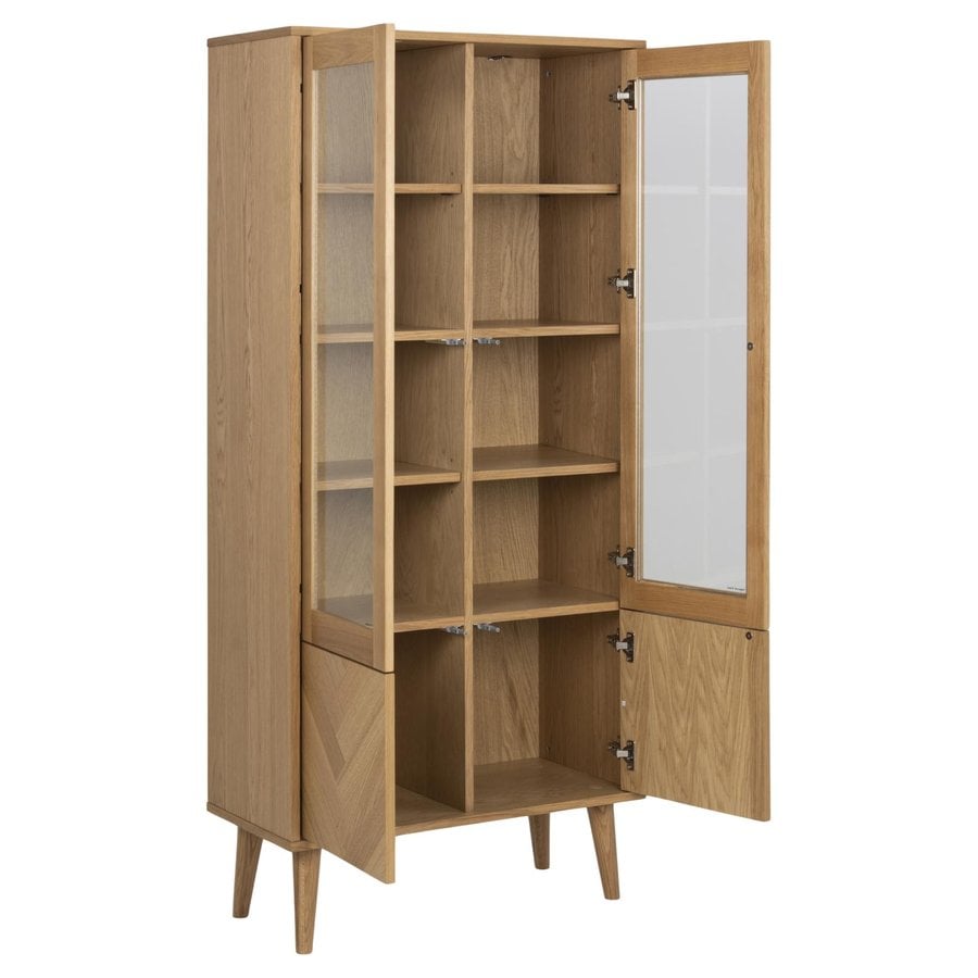 Nagano Vitrine Eg Egetræ Klar Glas
