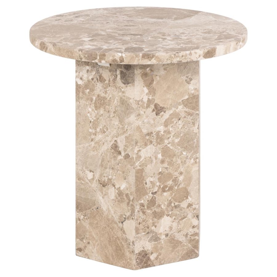 Naxos Hjørnebord Latte Marmor Stel Latte