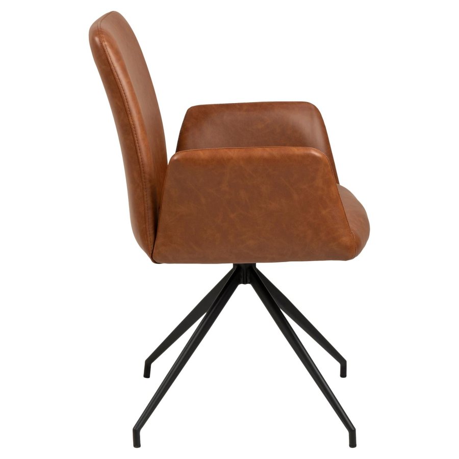 naya-spisebordsstol-i-cognac-pu-retro-med-armln-og-stel-i-sort-stl-fra-0000082020-4 Naya Spisebordsstol Cognac Pu Retro Armlæn