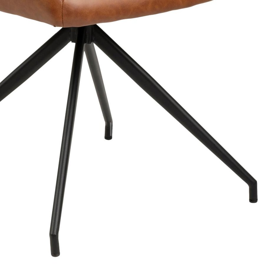 naya-spisebordsstol-i-cognac-pu-retro-med-armln-og-stel-i-sort-stl-fra-0000082020-7 Naya Spisebordsstol Cognac Pu Retro Armlæn