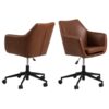 nora-skrivebordsstol-i-cognac-lderlook-med-armln-og-stel-i-sort-stl-fr-0000086938-2 Nora Skrivebordsstol Cognac Læderlook Armlæn Stel