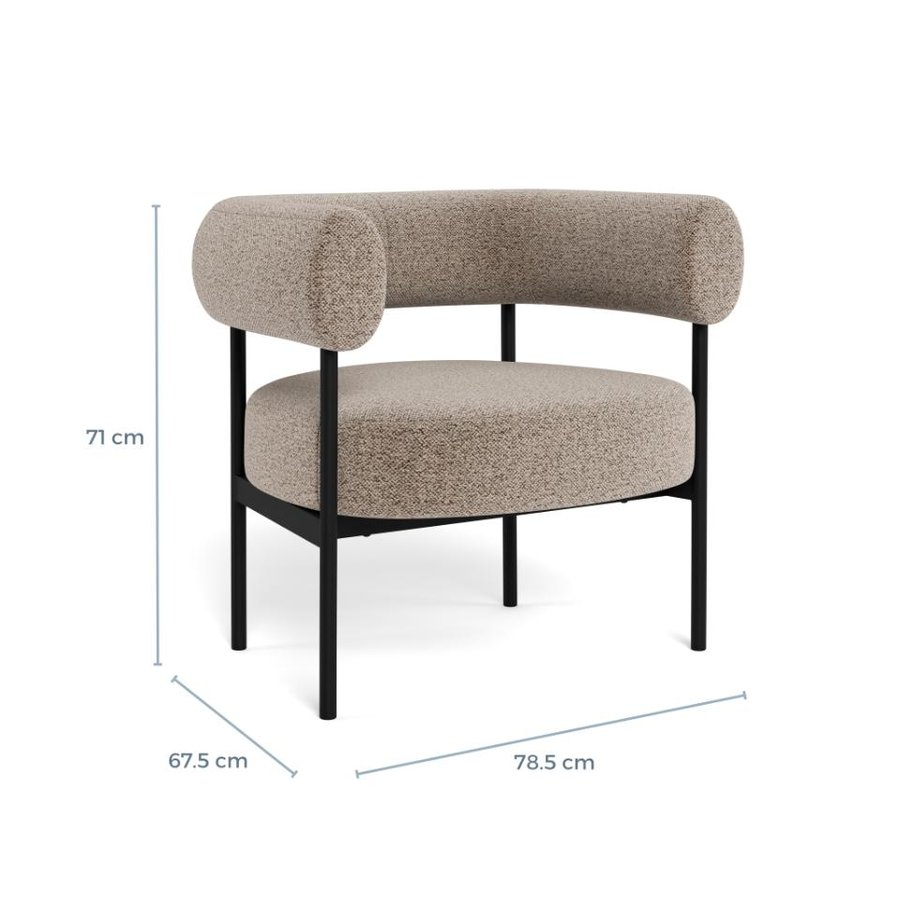 Oakfield Lounge Stol Beige Stof Armlæn