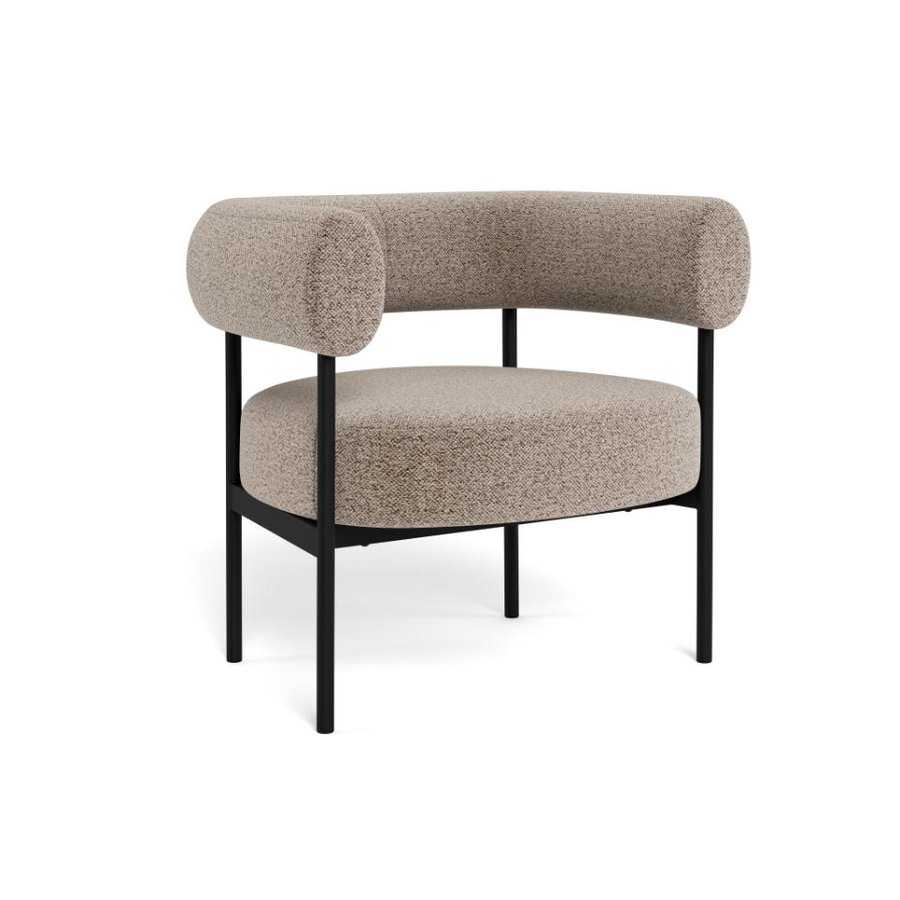Oakfield Lounge Stol Beige Stof Armlæn