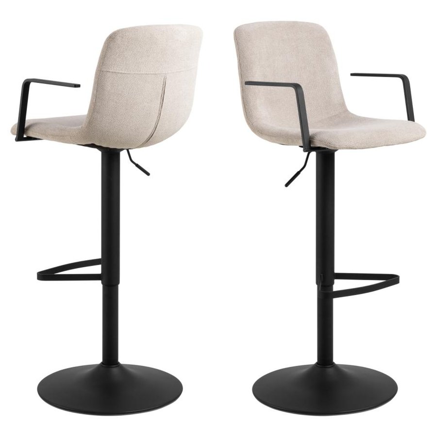 Pablo Barstol Beige Stof Drejefunktion Fodstøtte