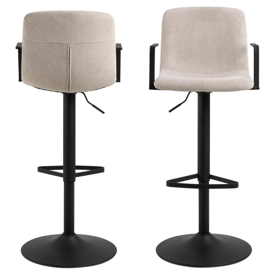 Pablo Barstol Beige Stof Drejefunktion Fodstøtte