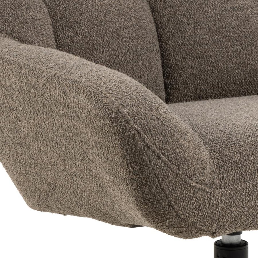 Paris Hvilestol Taupe Stof Drejefunktion Stel