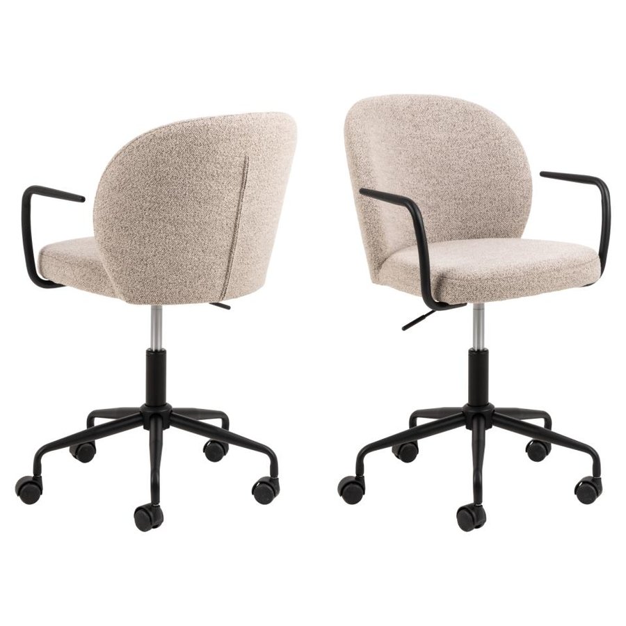 Patricia Skrivebordsstol Beige Stof Armlæn Stjernet