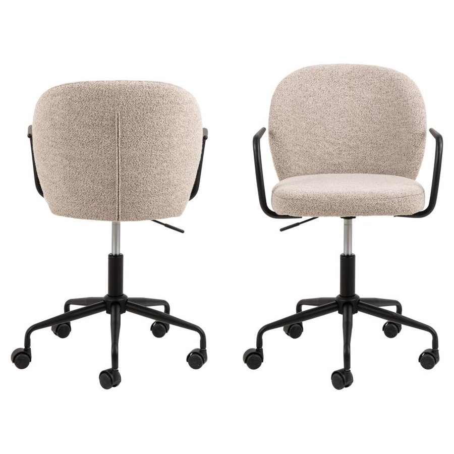 Patricia Skrivebordsstol Beige Stof Armlæn Stjernet
