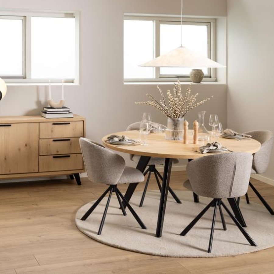 Pippa Spisebordsstol Beige Stof Felt Syning