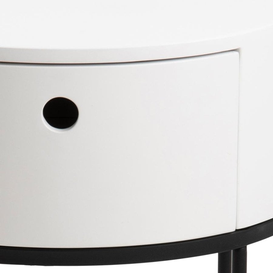 Polo Natbord Hvid Mdf Stel Sort