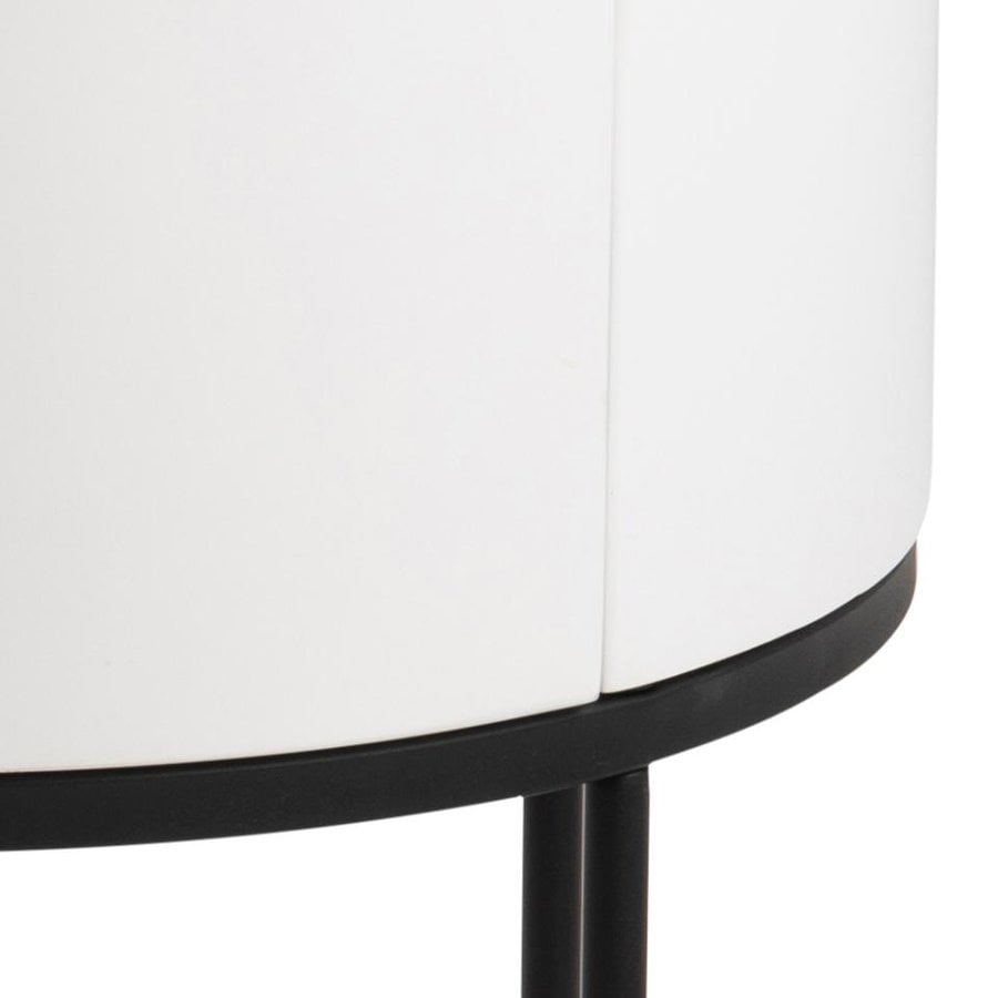 Polo Natbord Hvid Mdf Stel Sort