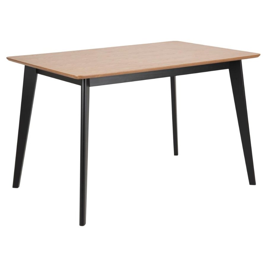 Roxby Rektangulær Spisebord Egetræ Stel Sort
