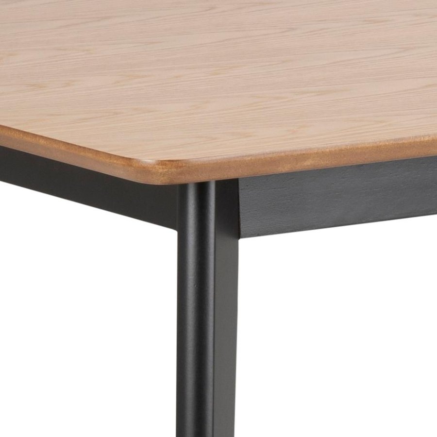 Roxby Rektangulær Spisebord Egetræ Stel Sort