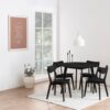 Roxby Spisebordsstol Sort Egefiner Stel Sort